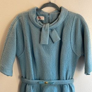 Vintage Light Blue Belted Dress with Pockets - Never Worn!